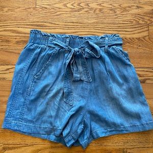 Denim Paperbag shorts with tie from target sz s
